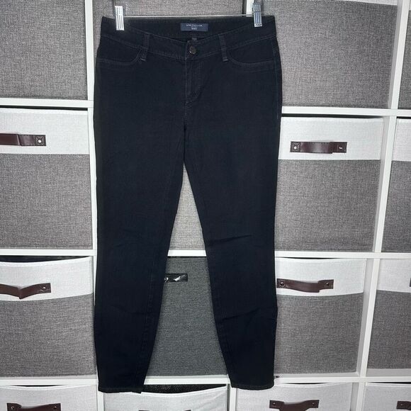 Ann Taylor Denim Ankle Zip Skinny Jeans Size 2 Black - Picture 2 of 10